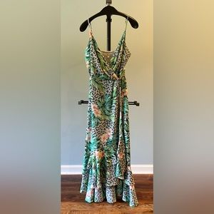 Adelyn Rae subtle high low wrap dress